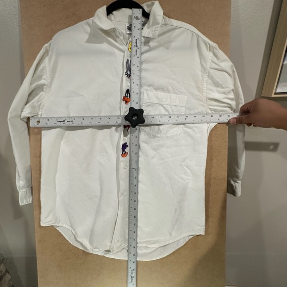 ACME Vintage White Looney Tunes Casual Button Down Shirt Size Medium - Picture 6 of 9